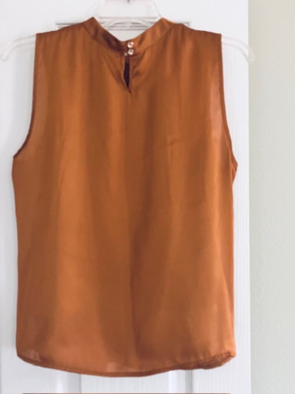 Women's sleeveless top sleeveless bronze size Med polished Business - Picture 3 of 6